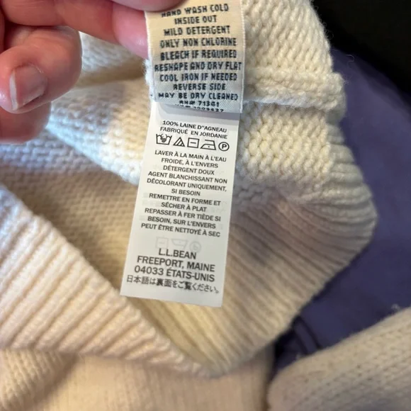 L.L. Bean Bean's Classic Ragg Wool Sweater Crewneck Fair Isle Size Medium - Picture 8 of 8